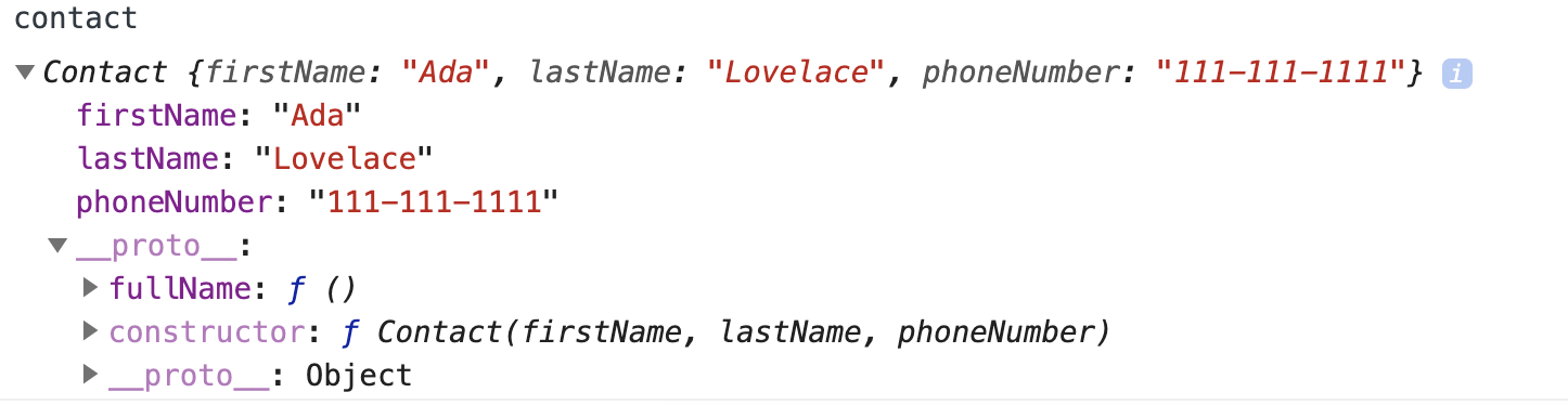 This object contains a &quot;proto&quot; property which in turn contains the &quot;fullName&quot; function.