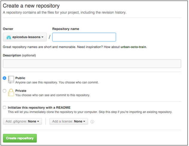 GitHub new repository