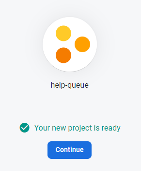 Success message for creating a Firebase project.