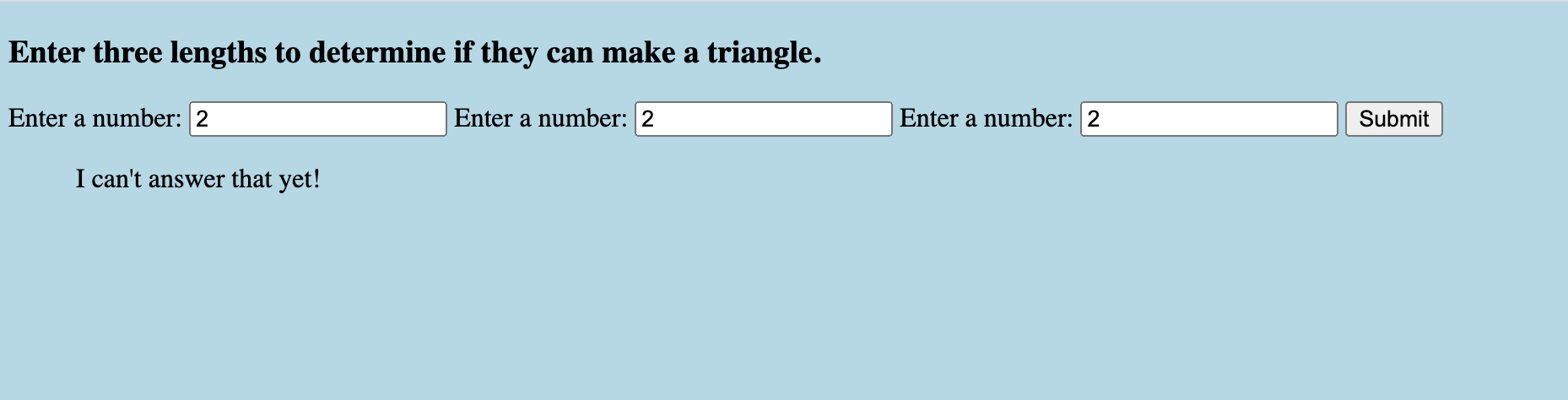 Our very rudimentary shape tracker application.