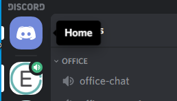 The Discord icon is in the top left hand corner of the screen.