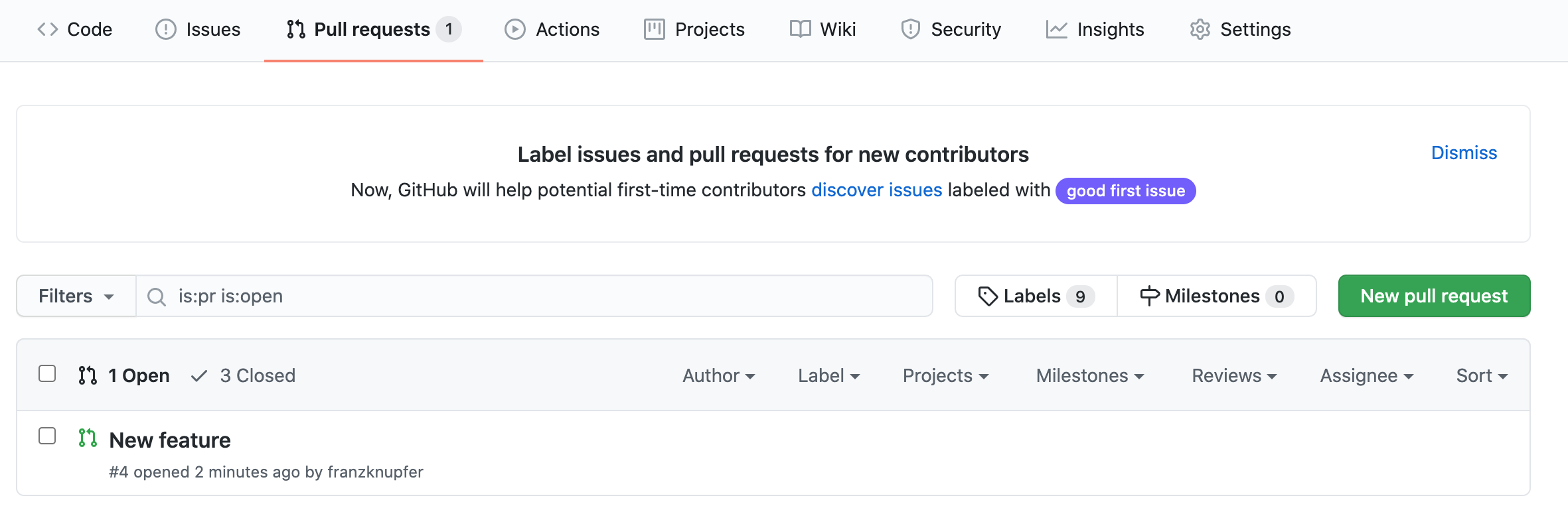 See a list of pull requests in the repository.