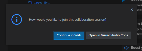 Dialogue box asking you to select whether to open links in browser or via the web.