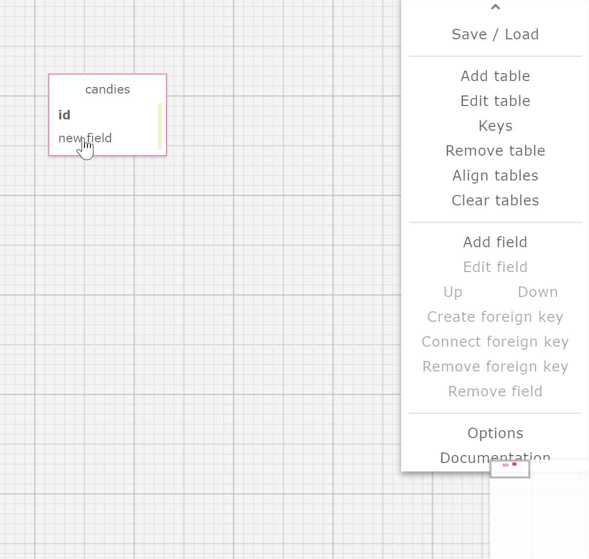 This screen shows how to select a specific attribute from a table so it can be edited.